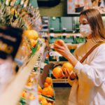 woman wearing mask in supermarket
